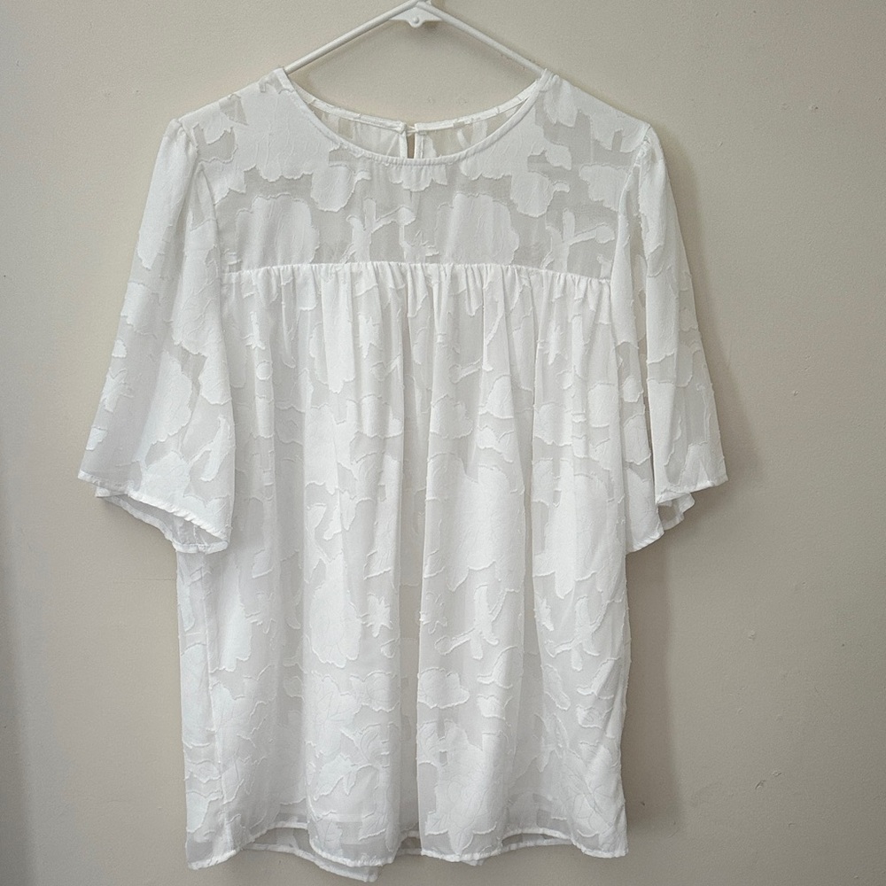 SHEIN White Textured Blouse